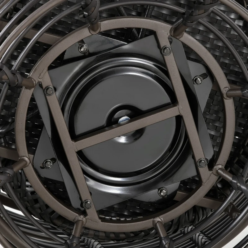 Outsunny Outdoor Wicker Egg Chair with Cushion, Lounge Chair Rattan 360 Degree Round Basket Chair for Backyard Garden Lawn Indoor Living Room, Brown