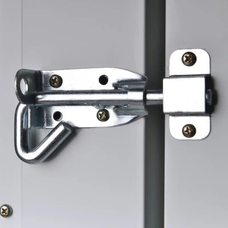 Outsunny 3.5' x 6' Lean to Garden Storage Shed, Outdoor Metal Tool House with Lockable Door Vents for Backyard Patio Lawn, Gray