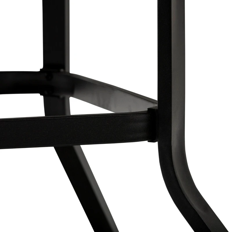 Outsunny 5-Piece Outdoor Patio Square Table Dining Set with 4 Stackable Chairs, Durable Steel Design, & Middle Umbrella Hole of 1.65'' or 1.5''