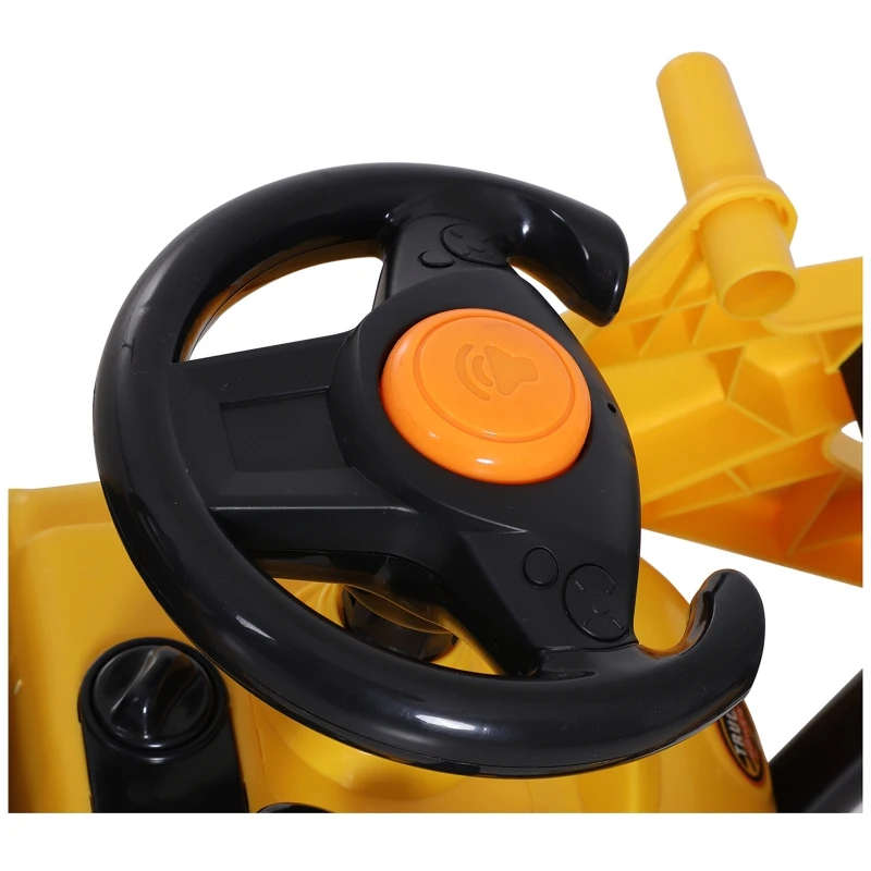 HOMCOM 3 in 1 Ride On Toy Bulldozer Digger Tractor Pulling Cart Pretend Play Construction Truck