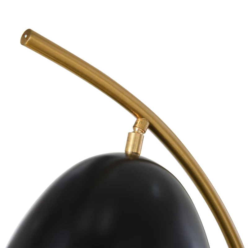 HOMCOM Height-Adjustable Indoor Floor Lamp with 11.75" W Small Round Table and Base, 67" Max Height, Black and Gold