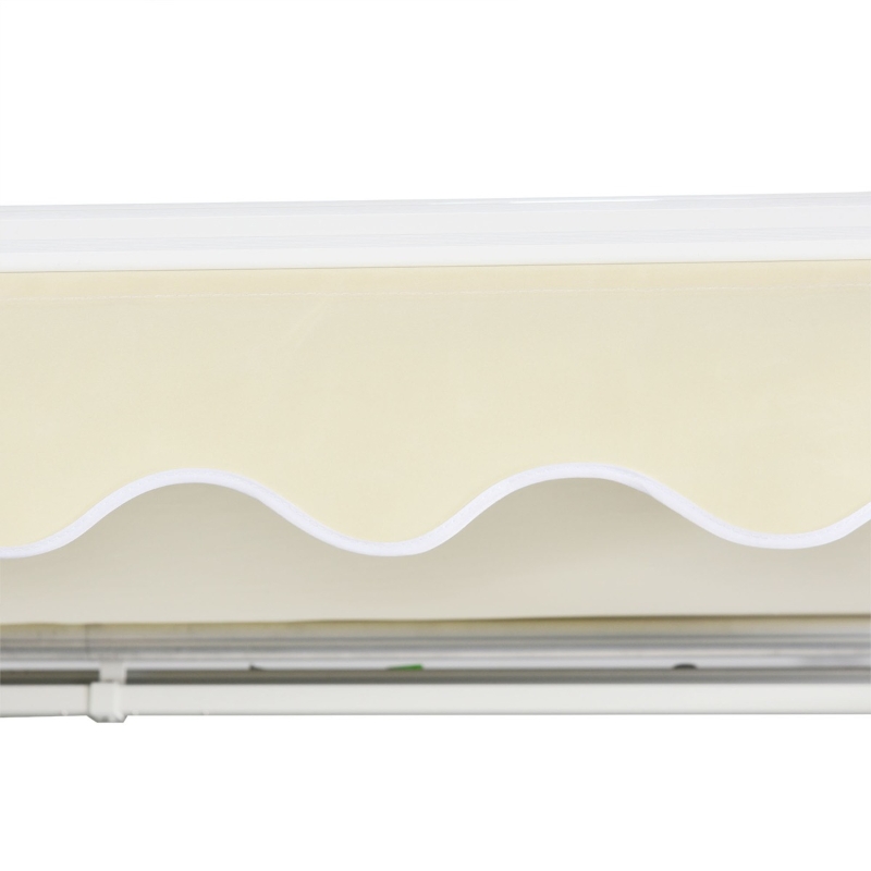 Outsunny 12' x 10' Patio Motorized/Manual Retractable Awning Outdoor Sun Shade Shelter Deck Remote Control Canopy, Beige