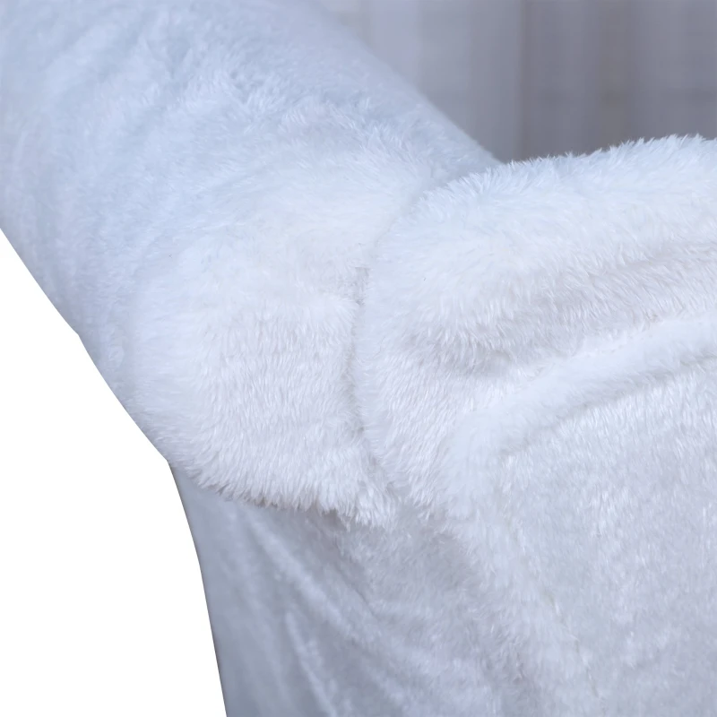 PawHut Pet Sofa Small Sized Dog Sponge Cushioned Soft Long Plush Bed Lounge w/ Pillow