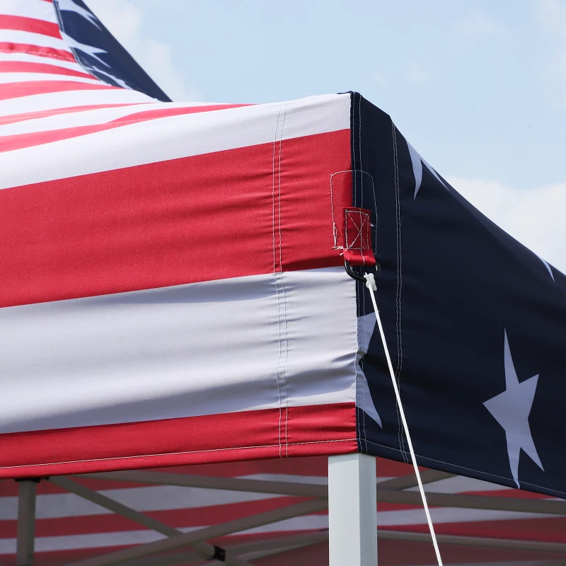 Outsunny 29' x 10' Pop Up Canopy Party Wedding Event Tent with Carrying Case - American Flag