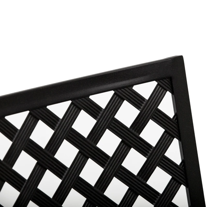 Outsunny 5-Piece Outdoor Patio Square Table Dining Set with 4 Stackable Chairs, Durable Steel Design, & Middle Umbrella Hole of 1.65'' or 1.5''