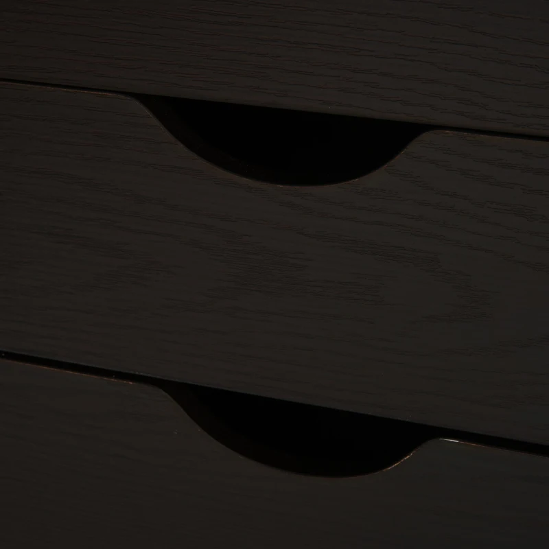 HOMCOM 5 Drawer File Cabinet Storage Organizer Filing Cabinet with Nordic Minimalist Modern Style & Wheels, Brown