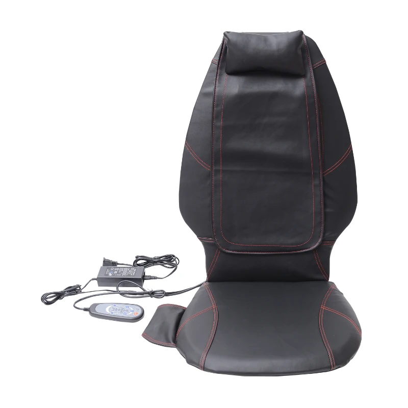Open Box HomCom Personal Faux Leather Shiatsu Massager Seat Cushion Cover With Remote - Black