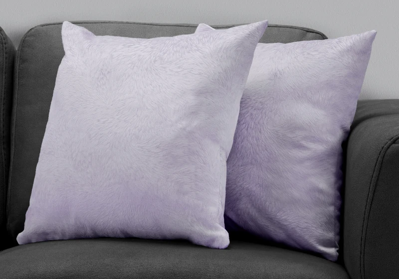 Monarch 18" x 18" Feathered Velvet Throw Pillow (Set of 2) - Light Purple