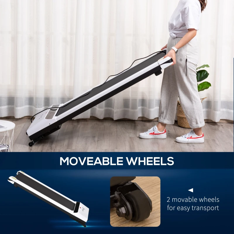 Soozier Home Gym Treadmill, Walking / Jogging Exercise Machine w/ LCD Monitor, White