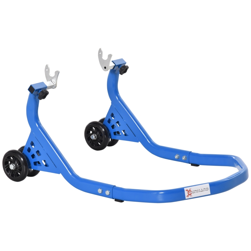 DURHAND U-Shape Motorcycle Rear Wheel Stand Front & Rear Wheel Lift Universal Sport Bike Swingarm Spool Paddock Stand Combo, Blue
