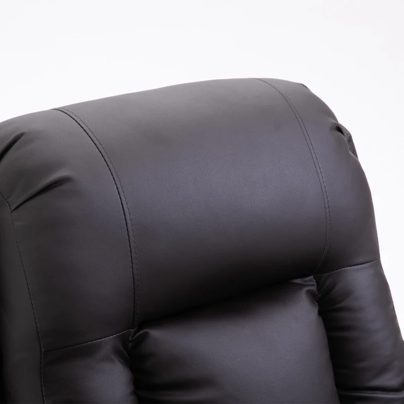 HOMCOM Luxury Faux Leather Heated Vibrating 8 Point Massage Recliner Chair with 360 Swivel and Remote, Dark Brown