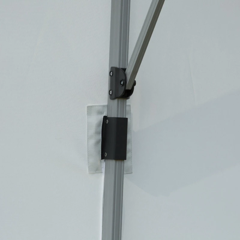 Outsunny 10ft Patio Offset Parasol Umbrella Cantilever Hanging Sun Shade Canopy Shelter 360° Rotation with Stand White