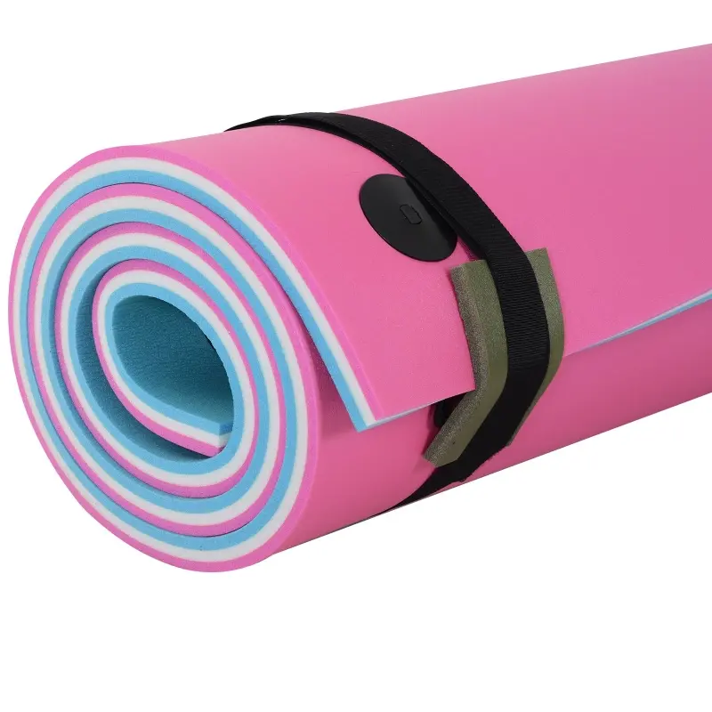 HOMCOM 10' x 5' Floating Water Mat, 3-Layer Swimming Pool Float, XPE Foam, Tear Resistant Mesh Layer, Portable Foam Raft, Durable Water Activities Mat for Lake, Ocean, Beach, Pink