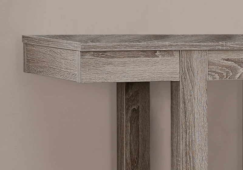 Monarch 32" Modern 3-Tier Straight Line Design Accent Console Table - Dark Taupe Finish