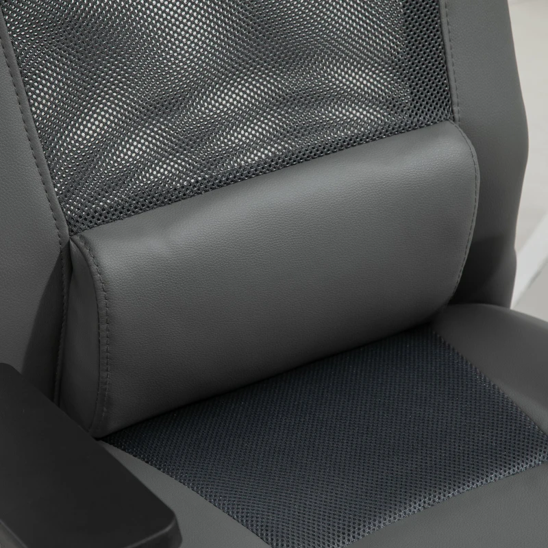 Vinsetto Mesh Office Chair with Rechargeable Electric Vibration Massage Lumbar Rocking, with Pillow, Wheels - Grey