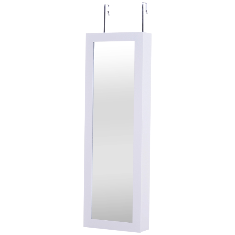HOMCOM Wall / Door Mounted Armoire Cabinet Jewelry Cosmetics Shelf Organizer - White