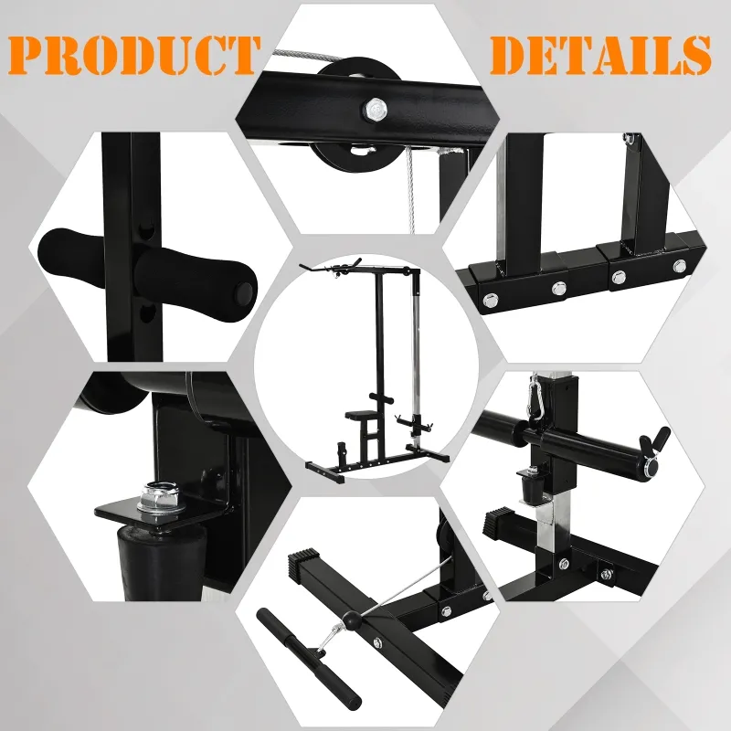 Soozier Exercise Pulldown Weight Machine with Multiple Adjustable Cable Positions for Strengthening Many Muscle Groups