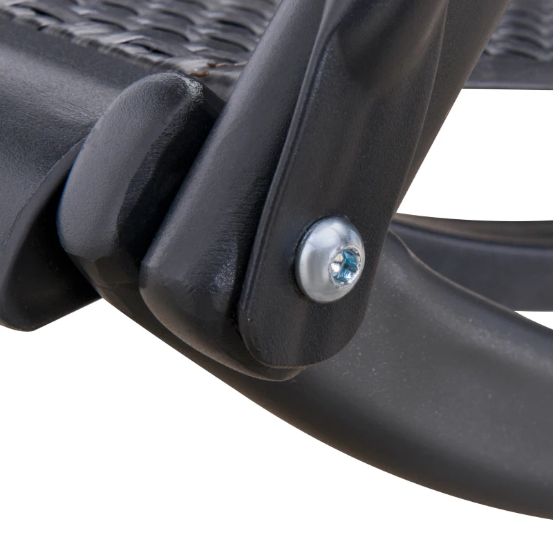 Outsunny 3 Person Rattan Swing Chair Garden Swing Bench Outdoor Hanging Porch Swing w/ Adjustable Canopy, Cushion, Steel Frame, Grey