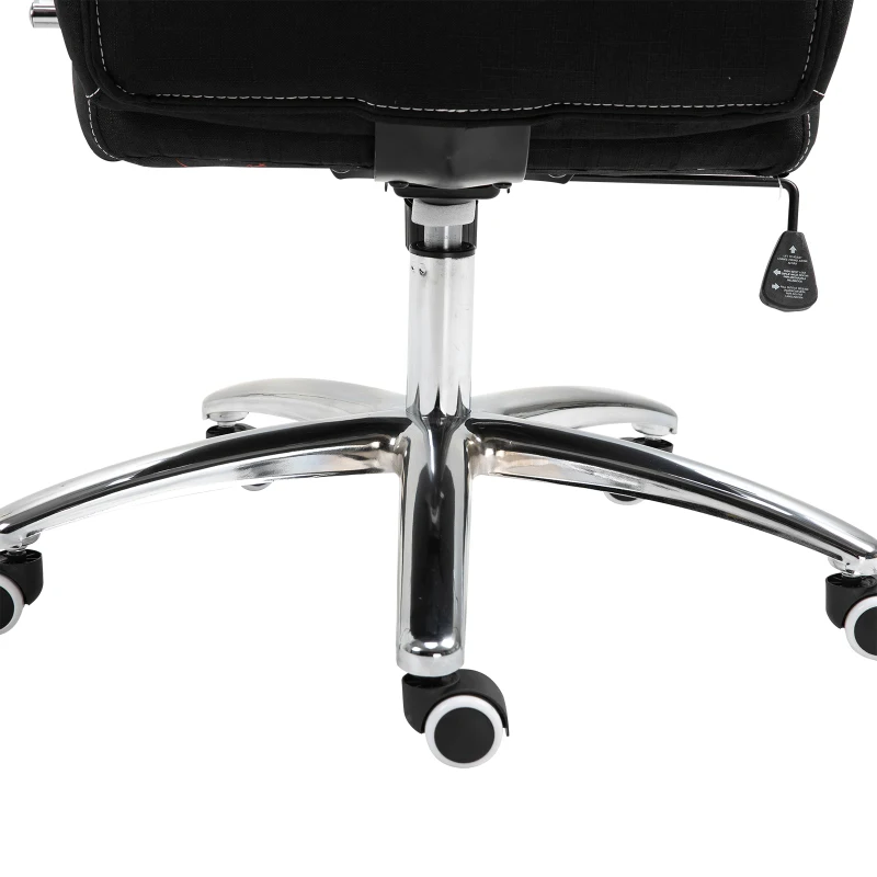 Vinsetto Office Chair Ergonomic Design Linen Surface Foam Padded w/ Adjustable Height & Armrest Black