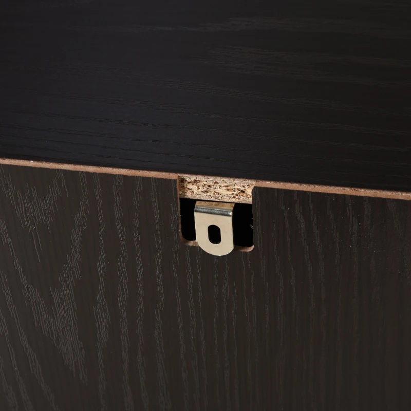 HOMCOM 5 Drawer File Cabinet Storage Organizer Filing Cabinet with Nordic Minimalist Modern Style & Wheels, Brown