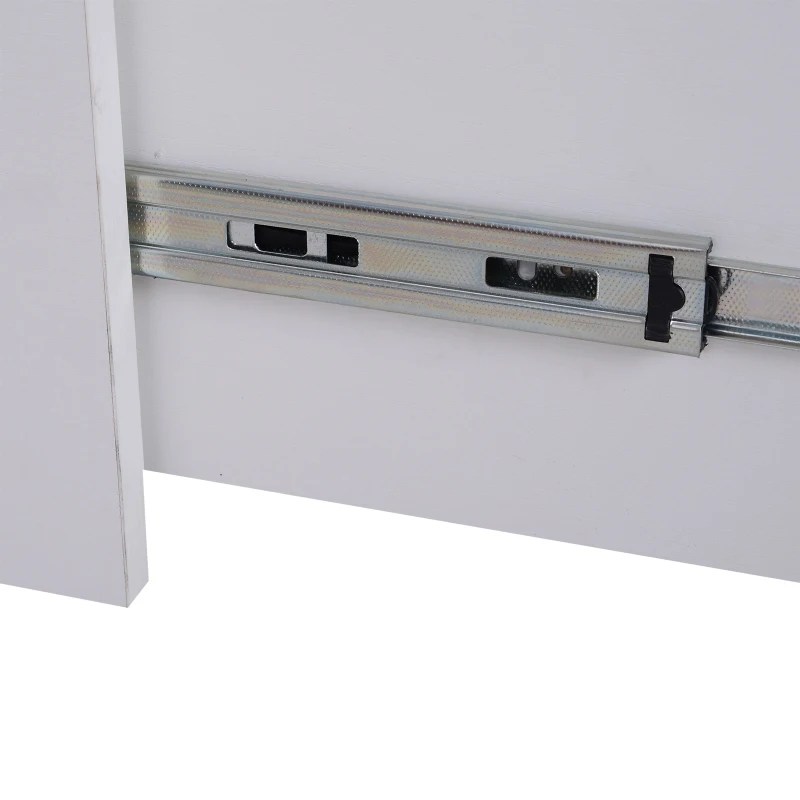 HOMCOM Ample Capacity Shoe Cabinet Box Bench w/ Drawers Particleboard White