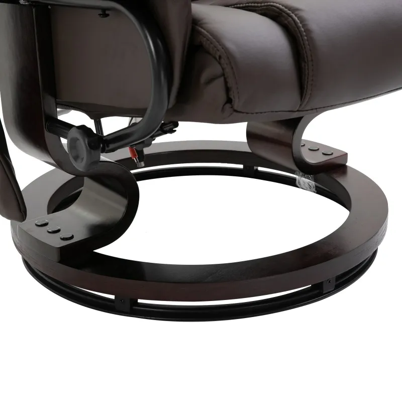 HOMCOM Massage Sofa Recliner Chair w/ Footrest, 10 Vibration Point, Faux PU Leather, Brown