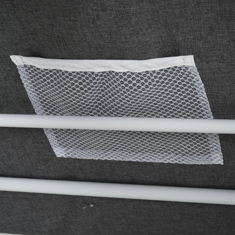 Qaba Baby Bassinet Bedside Sleeper Folding and Adjustable Baby Crib Diaper Changer Nursery Bed for 0-5 Months Infants with Wheels & 5 Height Levels, Dark Grey