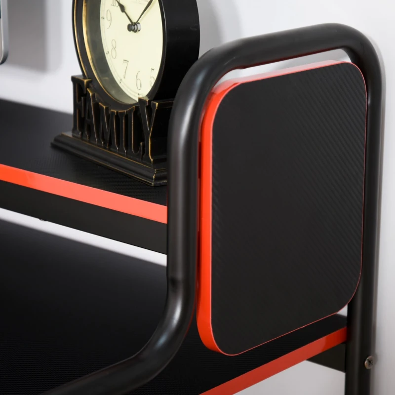 HOMCOM Gaming Writing Desk Computer Table with Raised Monitor Stand Home Office