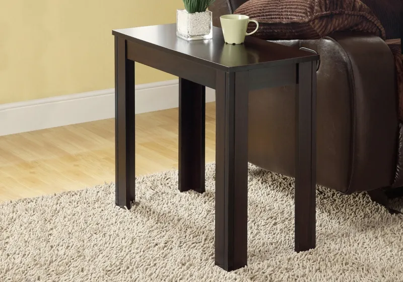 Monarch 22" Transitional Style Rectangular Wood Grain-Look Side Accent End Table - Cappuccino Brown Finish