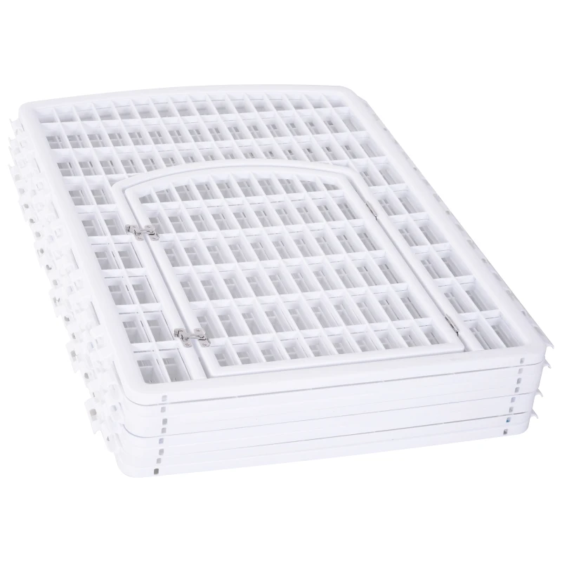 PawHut 8 Panel Dog Playpen Octagon Plastic Pet Crate Kennel Small Animals Portable Indoor White