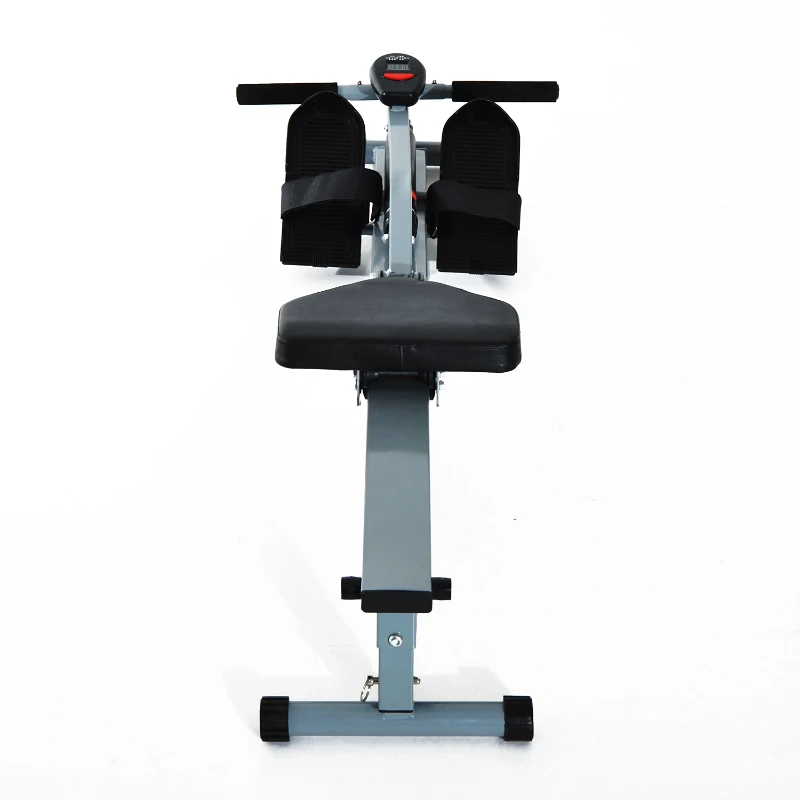 Soozier Rowing Machine 12 Level Resistance Cardio Workout Exercise Glider Rower w/ LCD Monitor Grey/Black