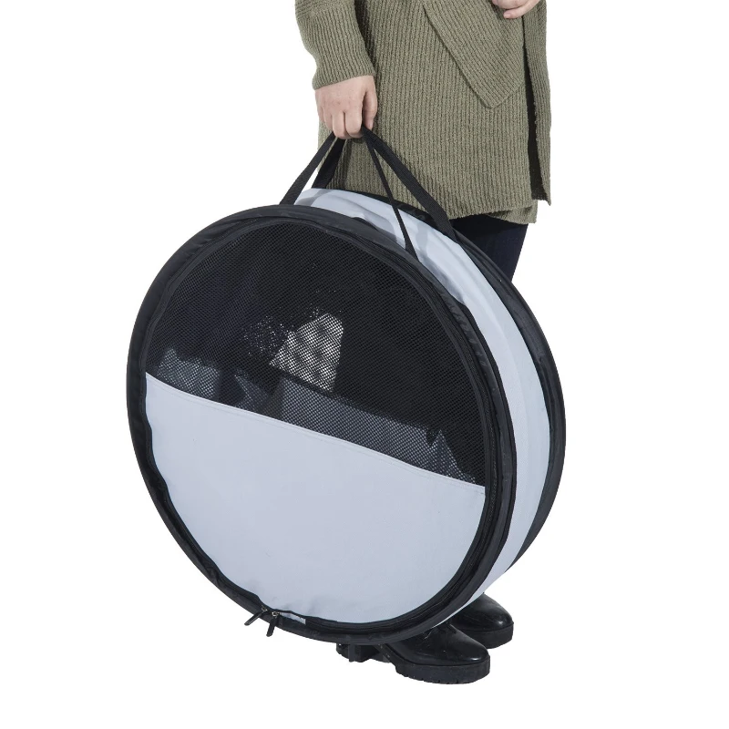 PawHut 24" x 47" Portable Pet Tube Car Travel Kennel Folding Cat Dog Safety Carrier