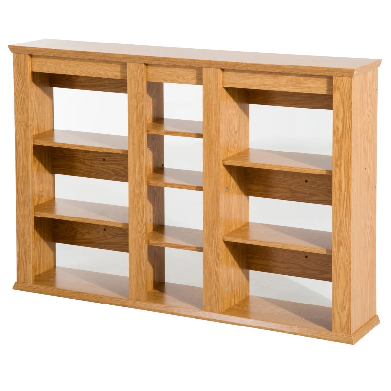 HOMCOM Triple Wall Mounted Media Storage Floating CD DVD Shelves Rack Hanging Organizer Unit