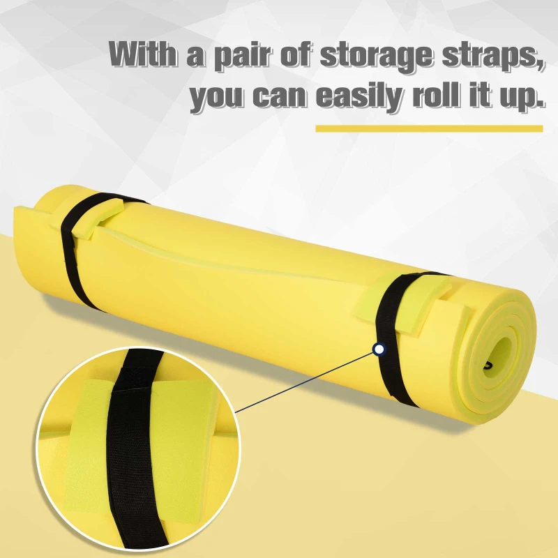 Soozier 10' x 5' ft Roll-Up Pool Float Pad for Lakes, Oceans & Pools, Water Mat for Relaxing & Recreation - Yellow