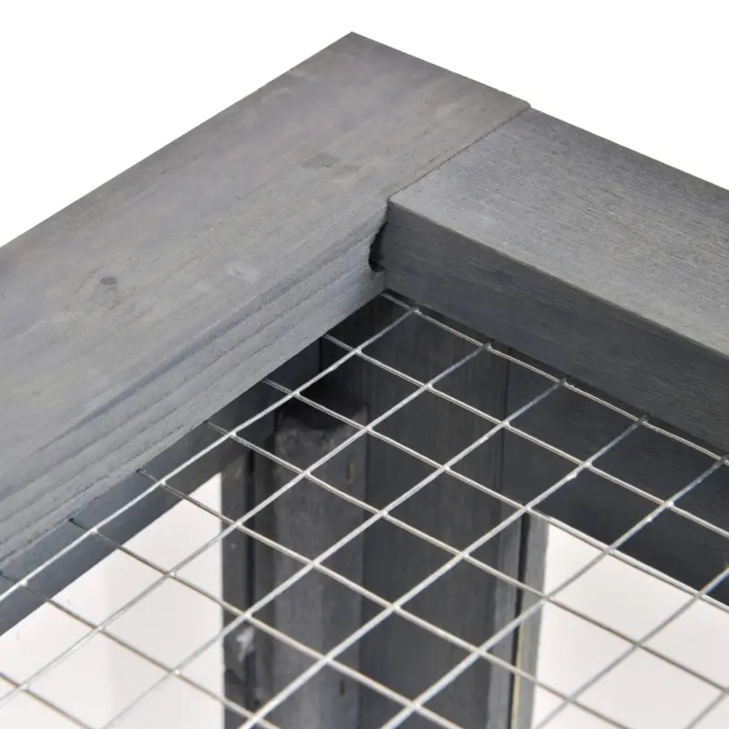 PawHut Wooden Reptile Cage with 3 Windows Slide-out Tray for Turtles, Lizards, Snakes