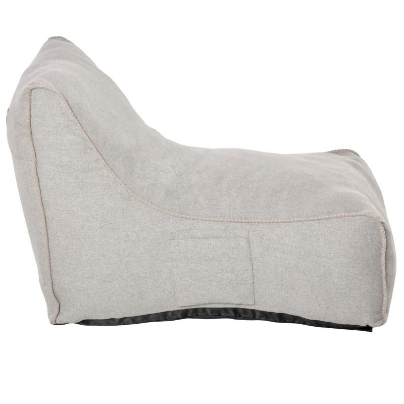 HOMCOM Bean Bag Chair, Stuffed Large Lounger for Indoors, Includes Washable Cover, Side Pockets and Backrest, for Kids and Adults, Grey
