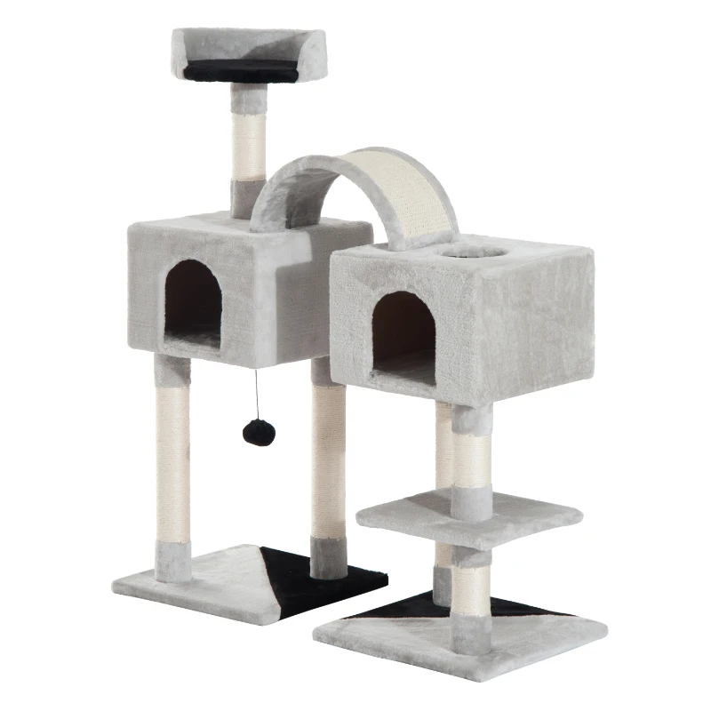 PawHut Multi- Level Cat Scratcher Tree Condo Kitten House Post Bed Toys Cat Furniture