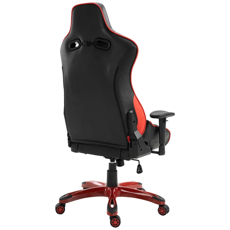 Vinsetto Ergonomic Gaming  Office Chair PU Leather Adjustable Padded Seat - Black Red