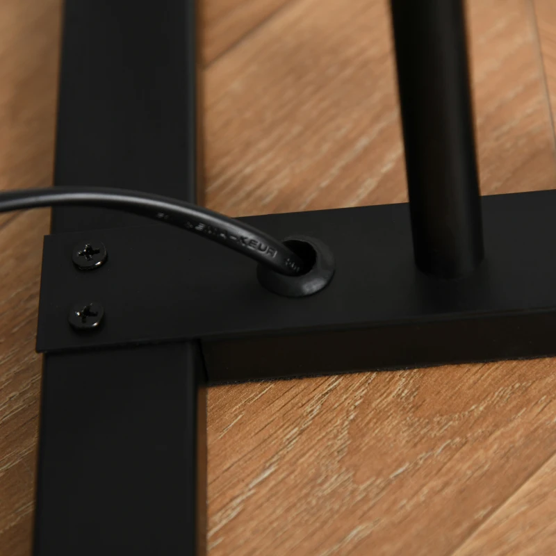 HOMCOM Modern Floor Lamp, 3-Light Freestanding Lamp for Living Room, Bedroom, and Office, Black