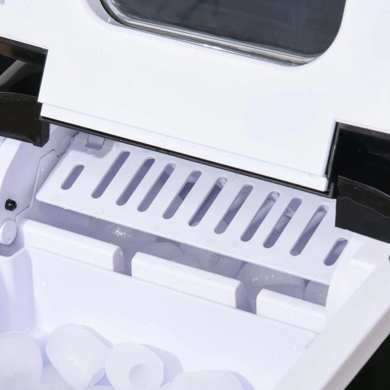 HOMCOM Portable Ice Maker Countertop, Compact Bullet Ice Cube Machine, 27lbs/24H Production, Automatic Cleaning, Visible Window Scoop and Basket for Kitchen, Office, Bar, Black