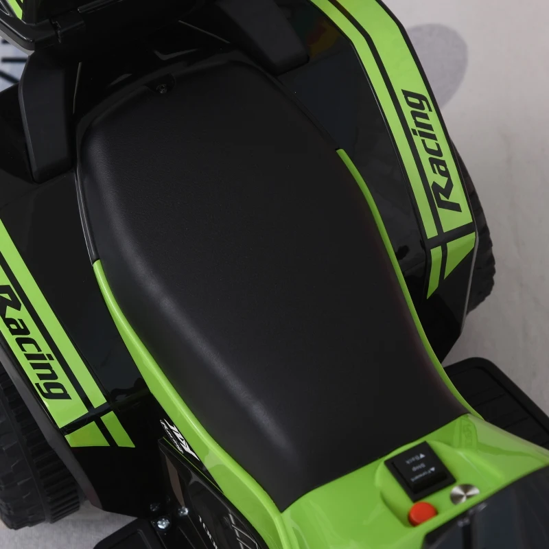 Aosom Kids Electric ATV Motorcycle Bench Buggy Quad Ride On Car 6V Battery Powered Electric for 18-36 Months Old with Light MP3 Storage Box Green