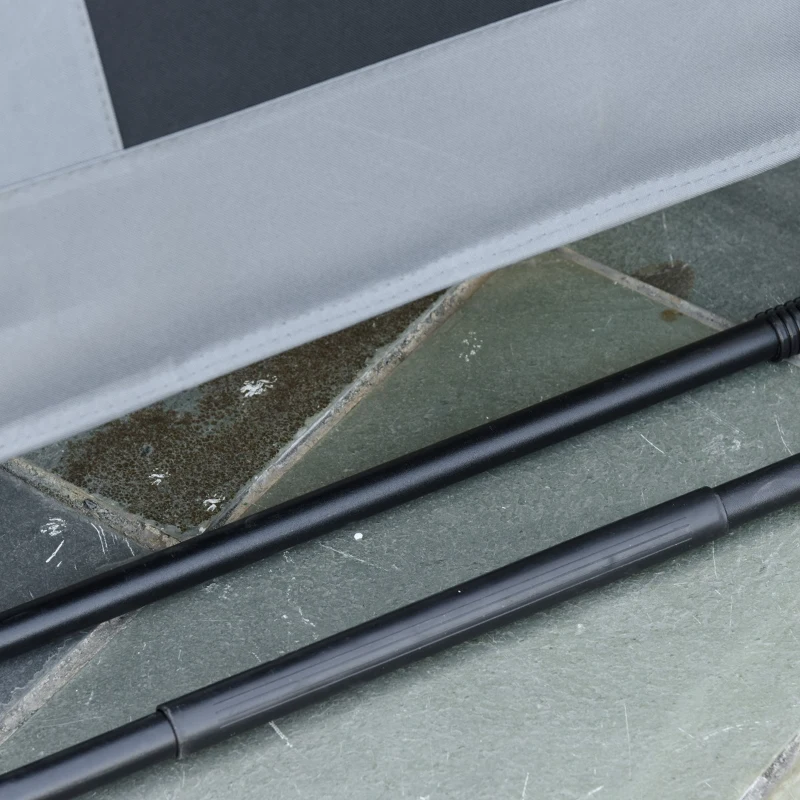 Outsunny Foldable Outdoor Lounge Chair with Footrest, Oversized Padded Zero Gravity Lounge Chair with Headrest, Cup Holders, Armrests for Camping, Lawn, Garden, Pool, Gray