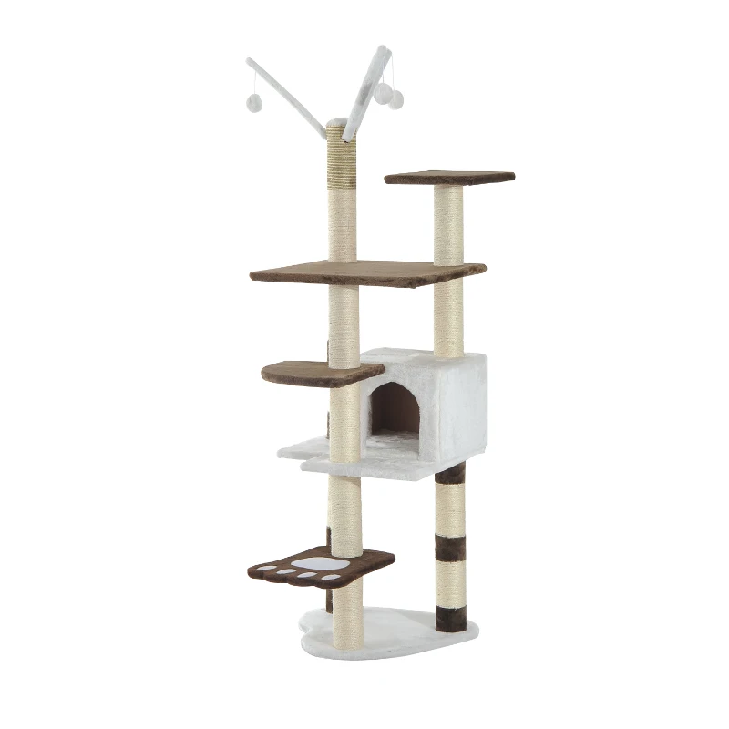 PawHut New 68" Cat Tree Scratcher House Condo Furniture Scratching Post Cando