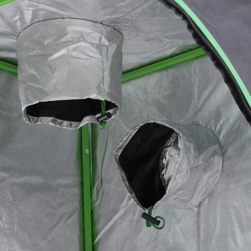 Outsunny Hydroponic Plant Grow Tent Reflective Mylar Obeservation Window Indoor Floor