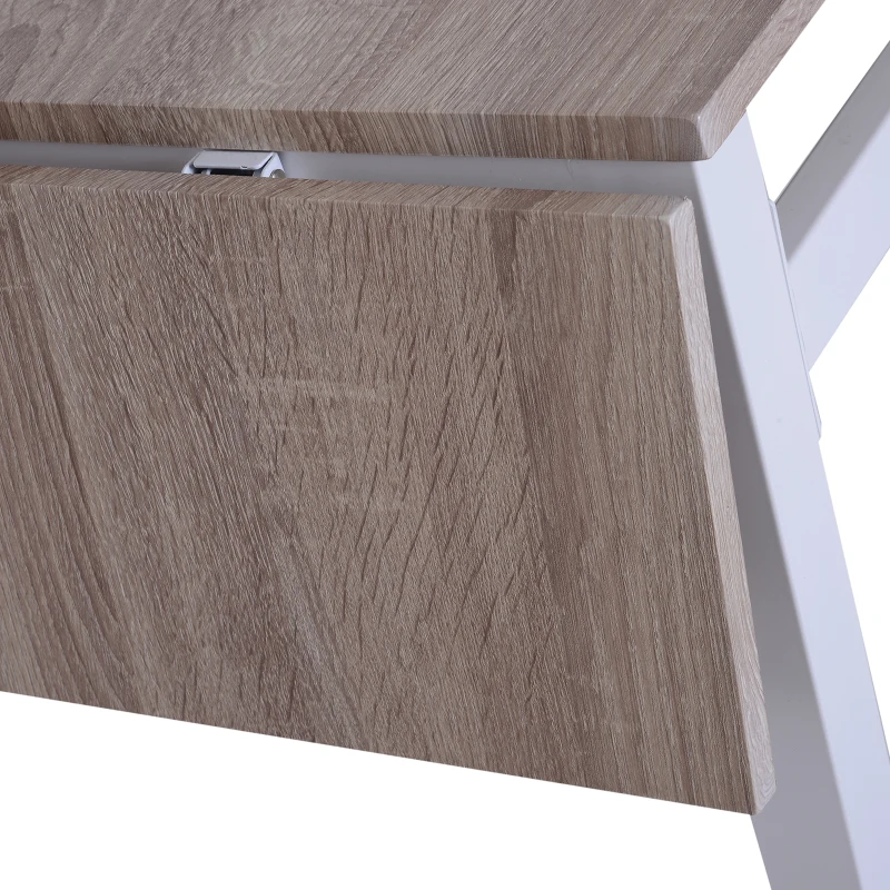 HomCom 5 Piece Drop Leaf Counter Height Dining Table and Chairs Set - Light Grey / White