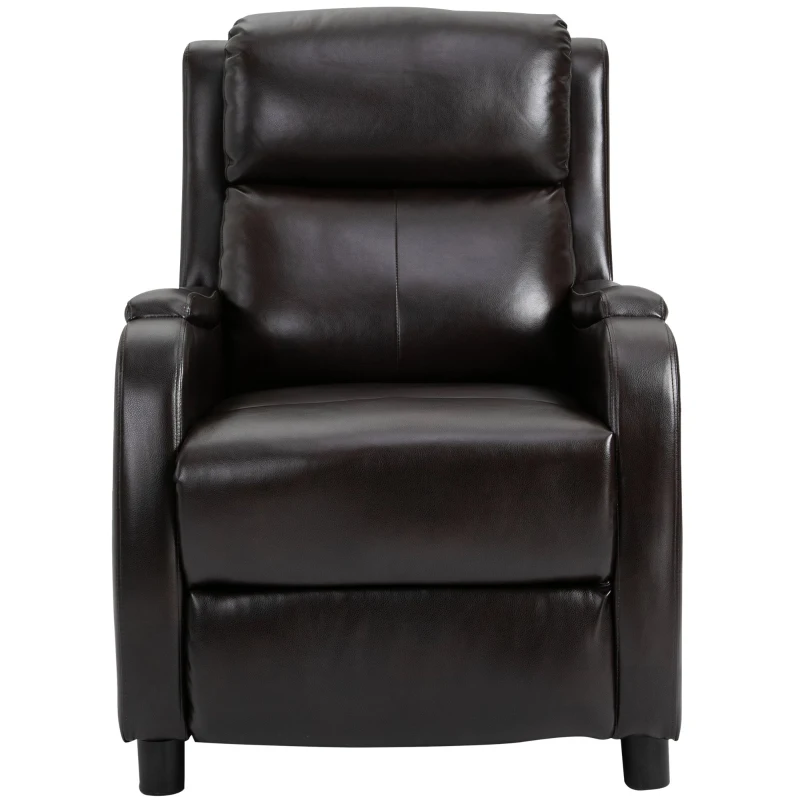 HOMCOM Massage Recliner Chair Padded Seat Cushion 165° Reclining Sofa with Side Pocket for Living Room, PU Leather, Remote Control, Dark Brown