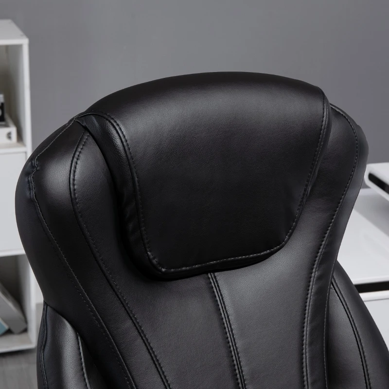 Vinsetto 4-Point Vibration Massage Executive Office Chair High Back Height Adjustable Padded Seat with Wheels, Black