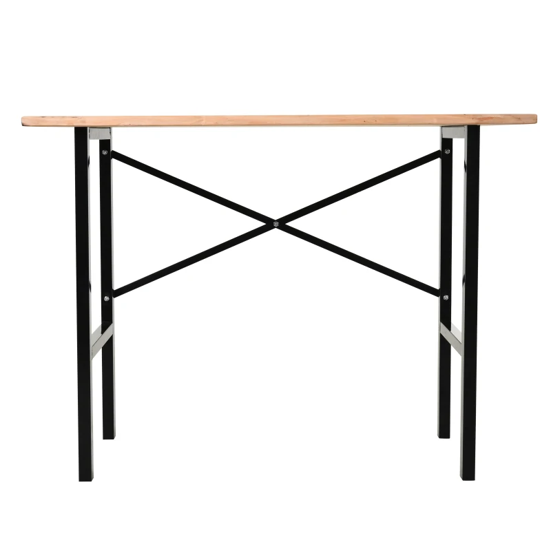 HOMCOM 46"L x 28"W Garage Table with X Bar Support and Natural Tabletop, Natural/Black