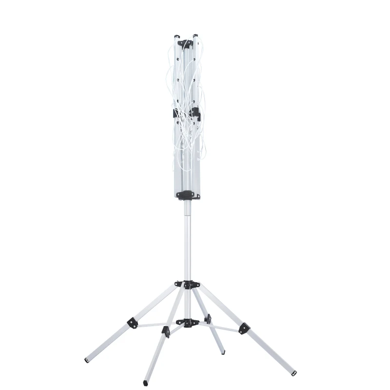 HOMCOM 52.5ft Foldable Clothes Aluminum Umbrella Shaped Drying Rack Dryer 4 Arms 20 Lines Indoor Outdoor Pre-Assembled