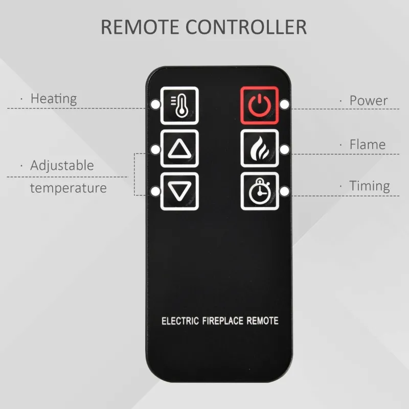HOMCOM 27" Electric Fireplace Insert, Retro Recessed Fireplace Heater with Realistic Log Flame, Remote Control, and Adjustable Brightness, 1400W, Black